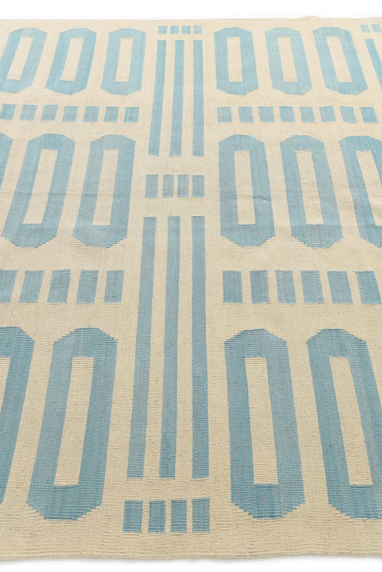 6' 7 x 9' 9 Hand Woven Kilim Modern Wool Rug