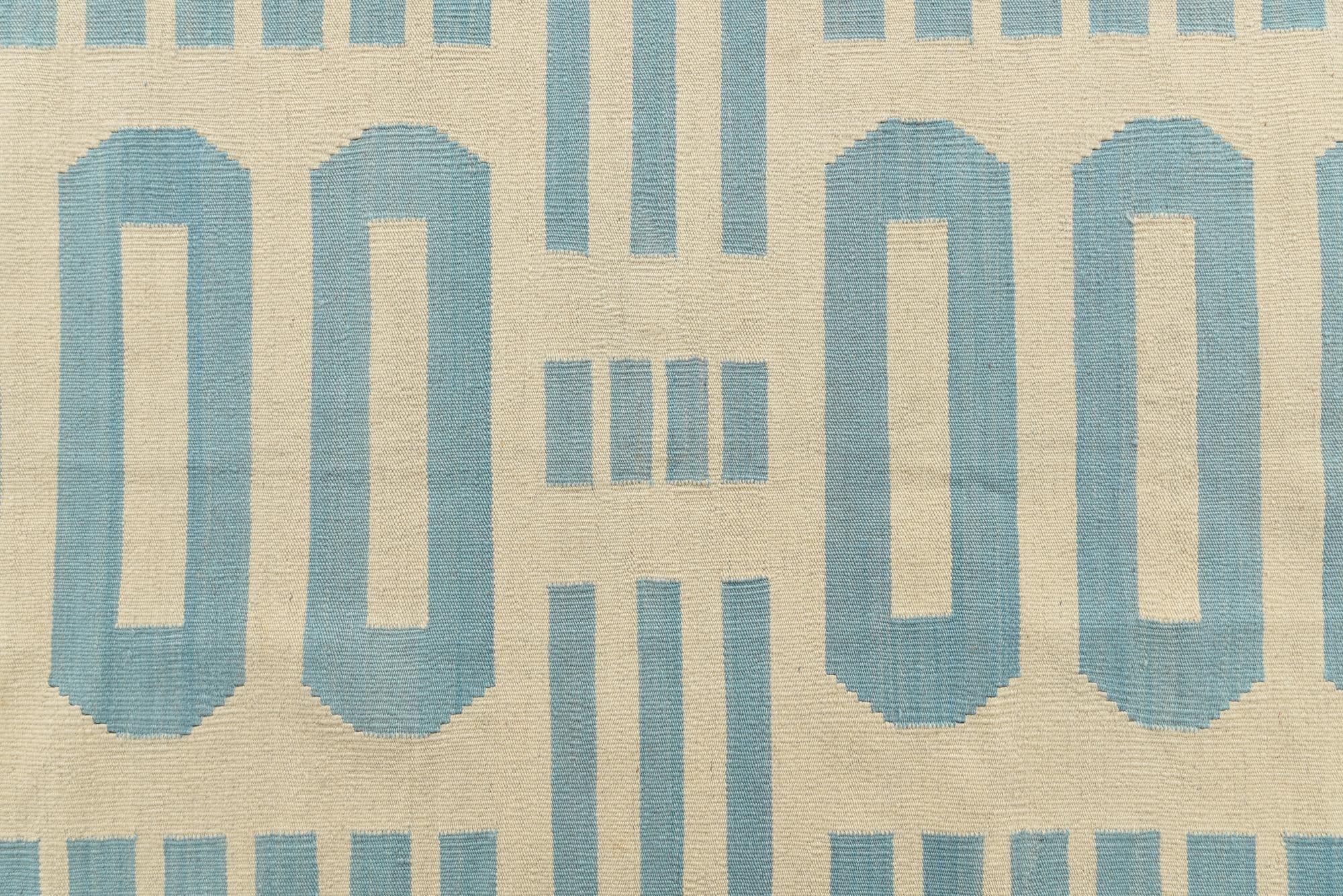 6' 7 x 9' 9 Hand Woven Kilim Modern Wool Rug