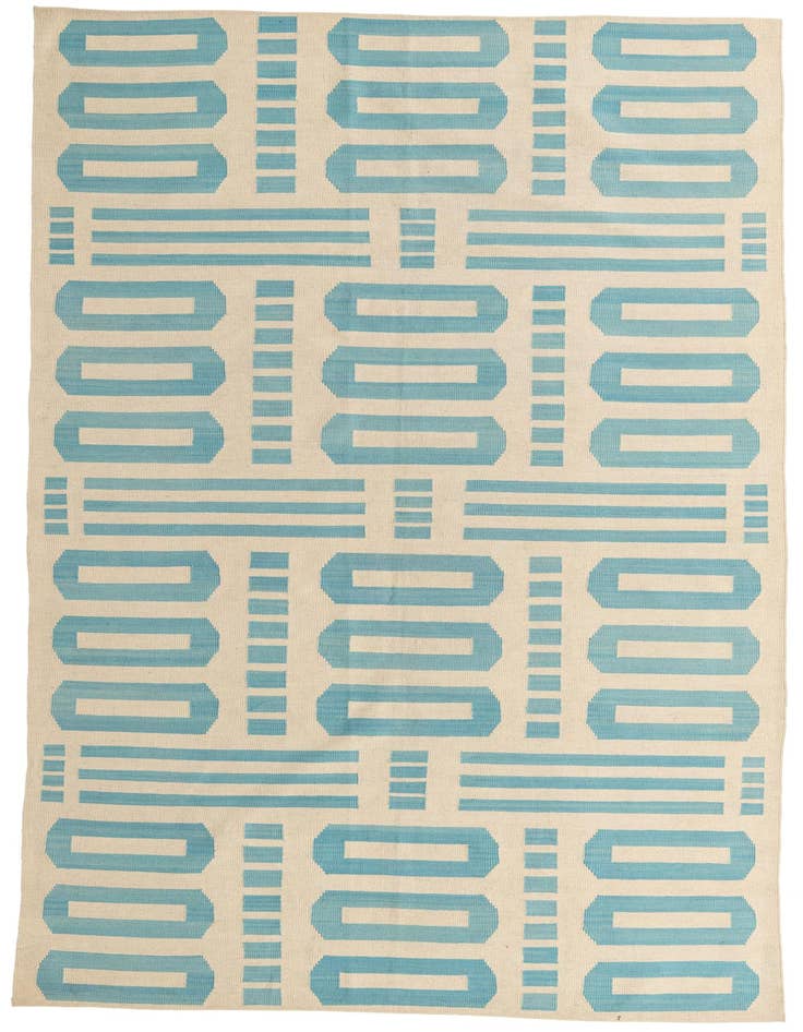 Detail image of 6' 7 x 9' 9 Hand Woven Kilim Modern Wool Rug