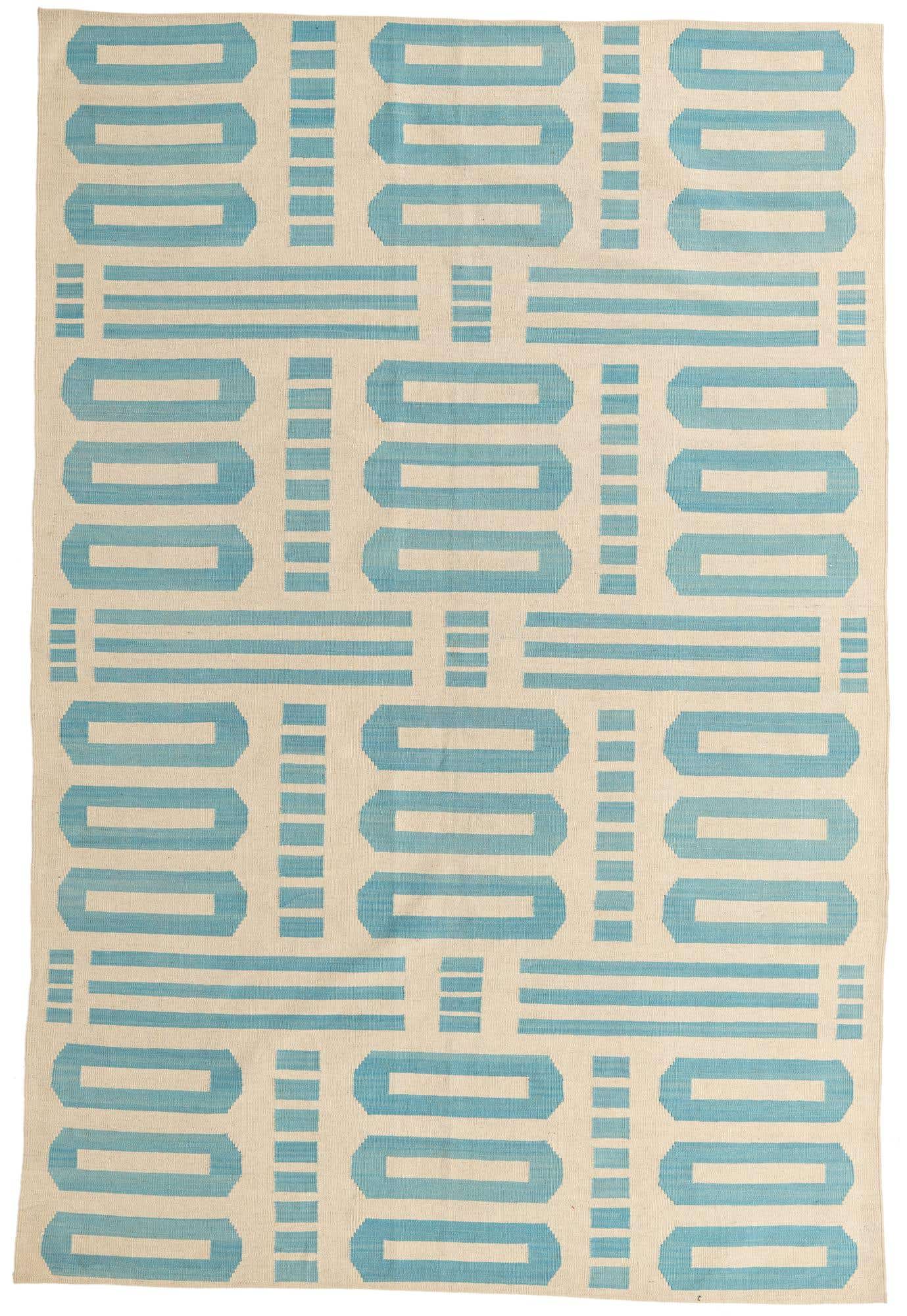 6' 7 x 9' 9 Hand Woven Kilim Modern Wool Rug