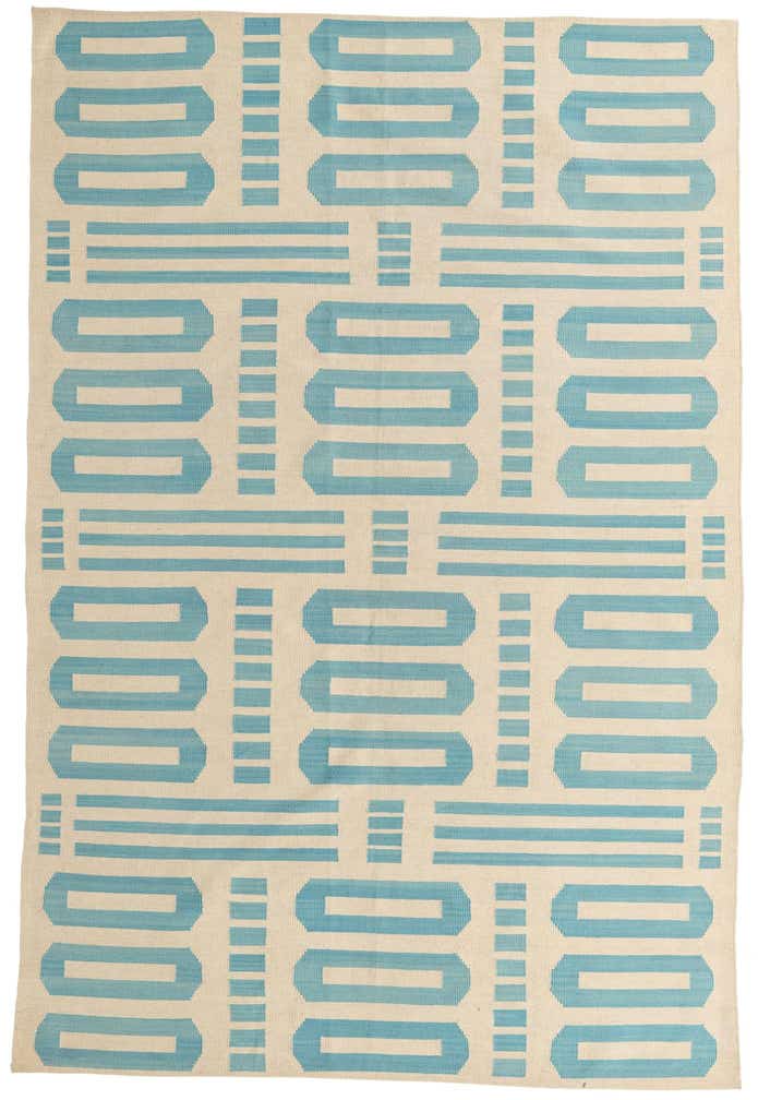 6' 7 x 9' 9 Hand Woven Kilim Modern Wool Rug