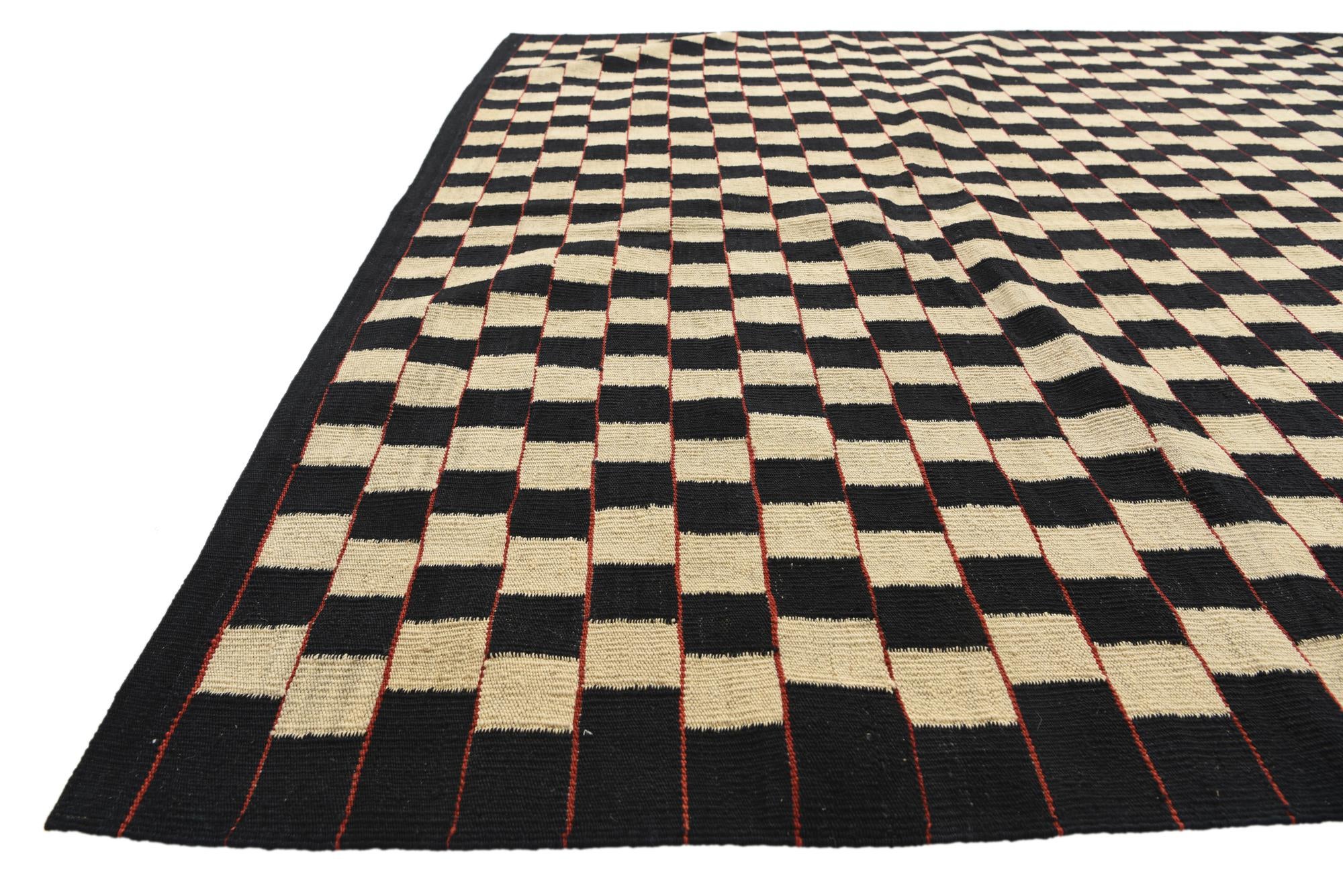6' 7 x 9' 7 Hand Woven Kilim Modern Wool Rug