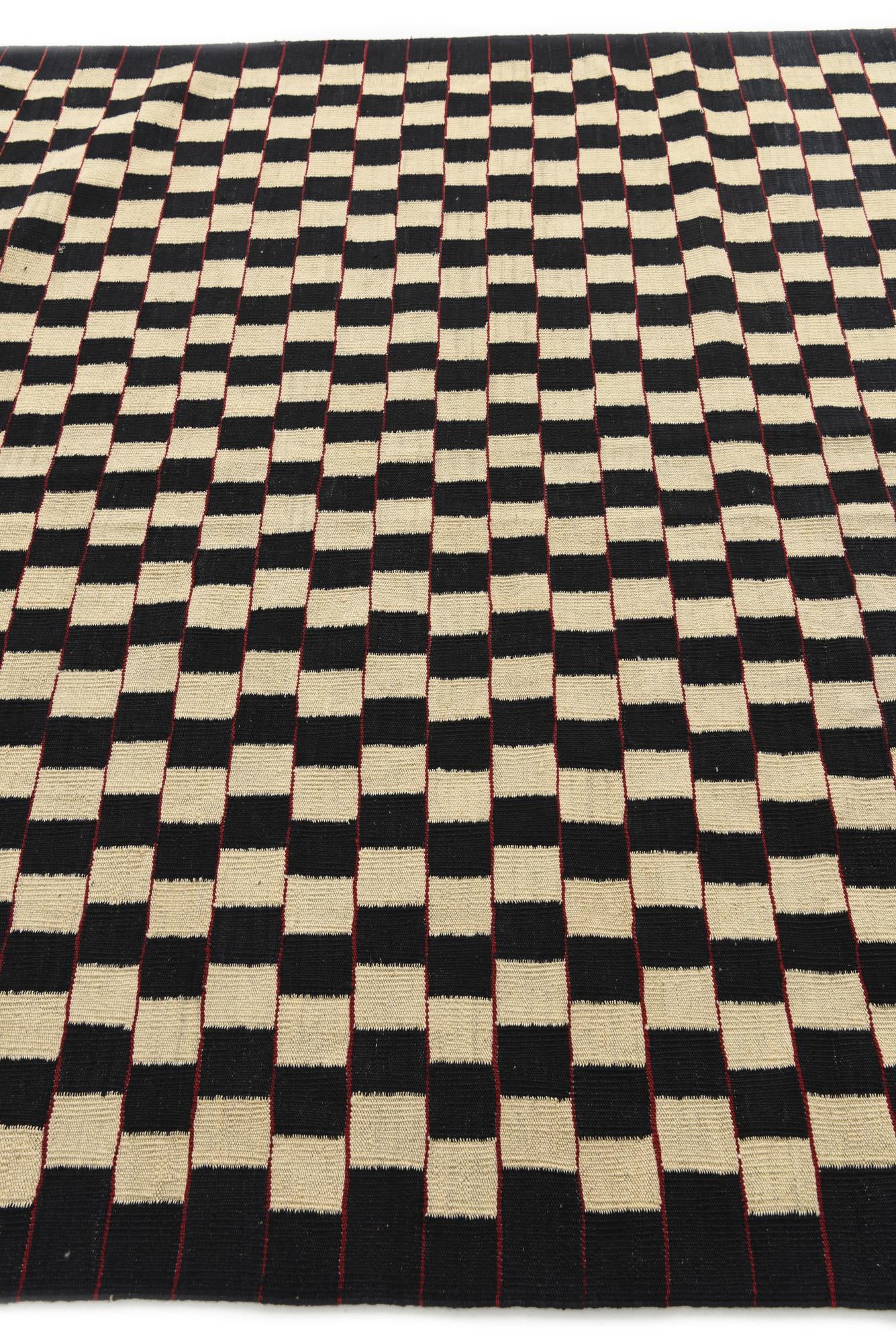6' 7 x 9' 7 Hand Woven Kilim Modern Wool Rug