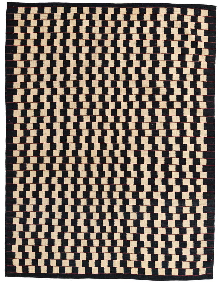 Detail image of 6' 7 x 9' 7 Hand Woven Kilim Modern Wool Rug