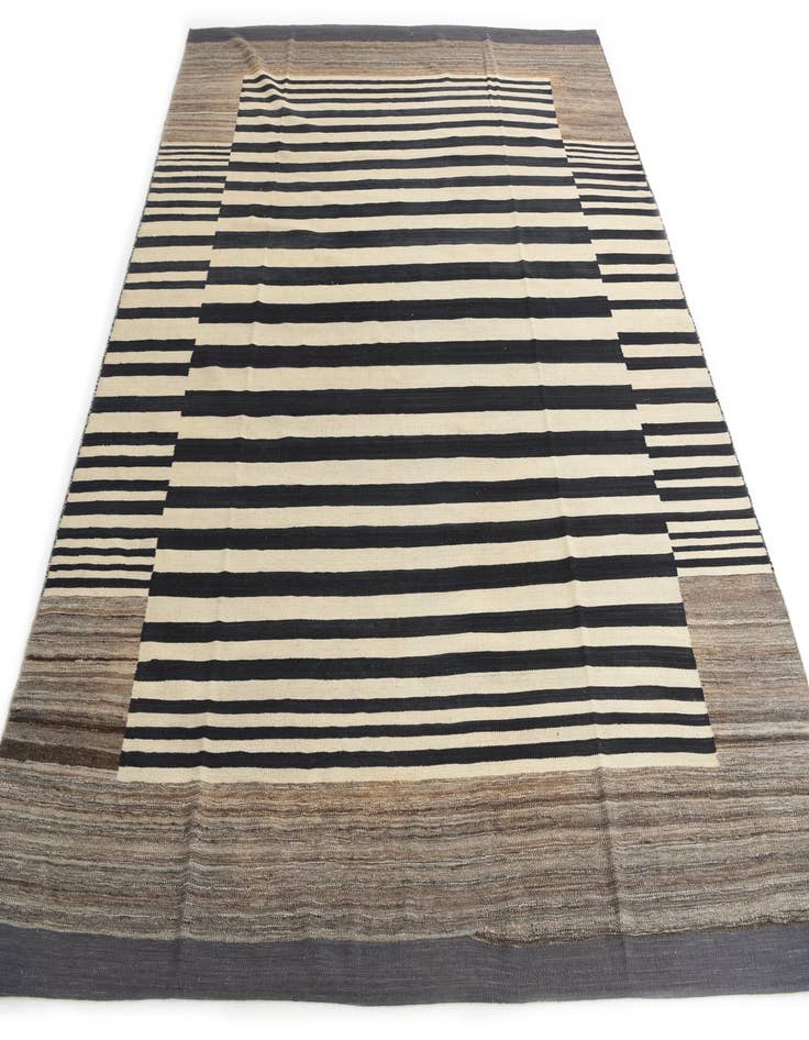 Detail image of 8' 1 x 9' 8  Hand Woven Kilim Modern Wool Rug