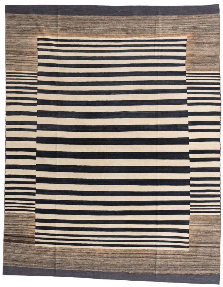 Detail image of 8' 1 x 9' 8 Hand Woven Kilim Modern Wool Rug