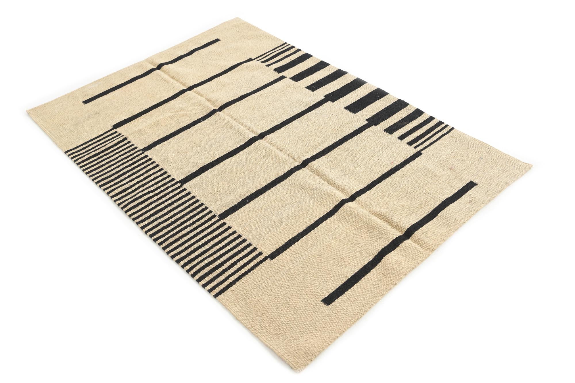3' 5 x 5' Hand Woven Kilim Modern Wool Rug