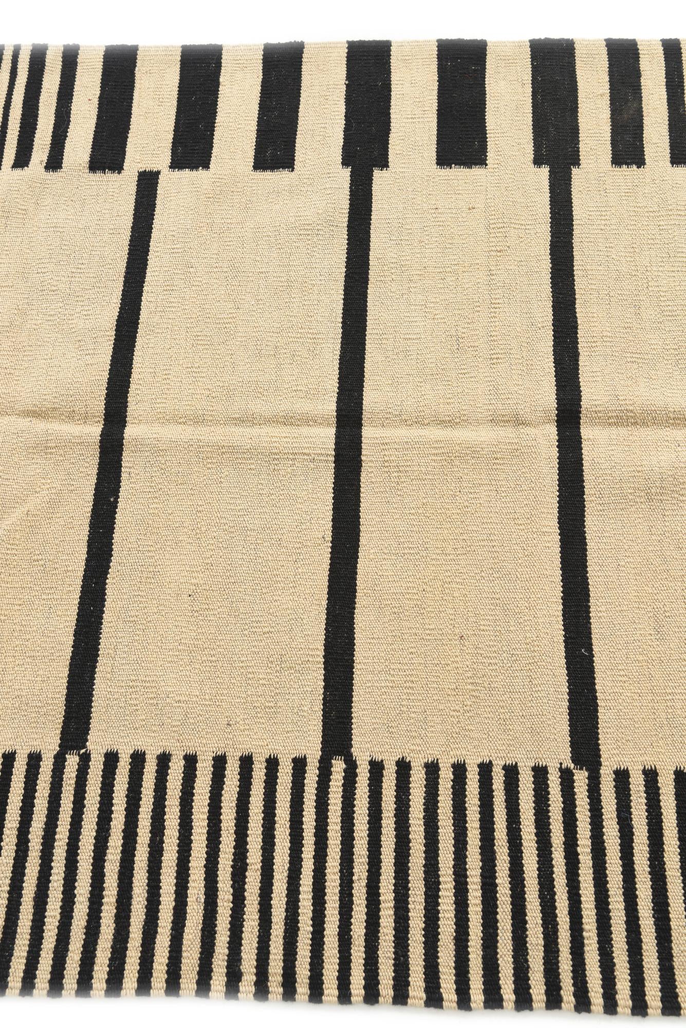 3' 5 x 5' Hand Woven Kilim Modern Wool Rug