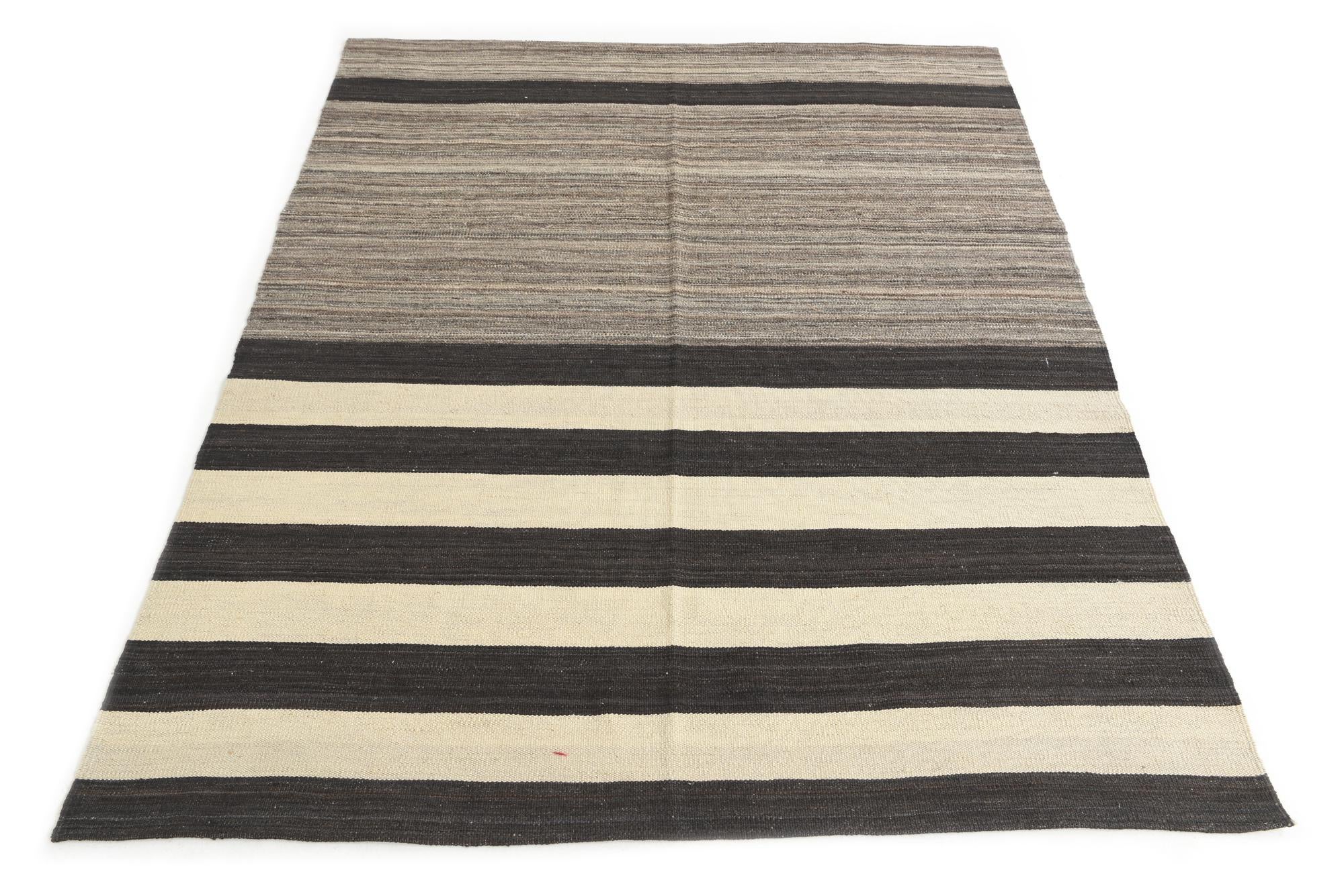 5' 1 x 6' 5 Hand Woven Kilim Modern Wool Rug