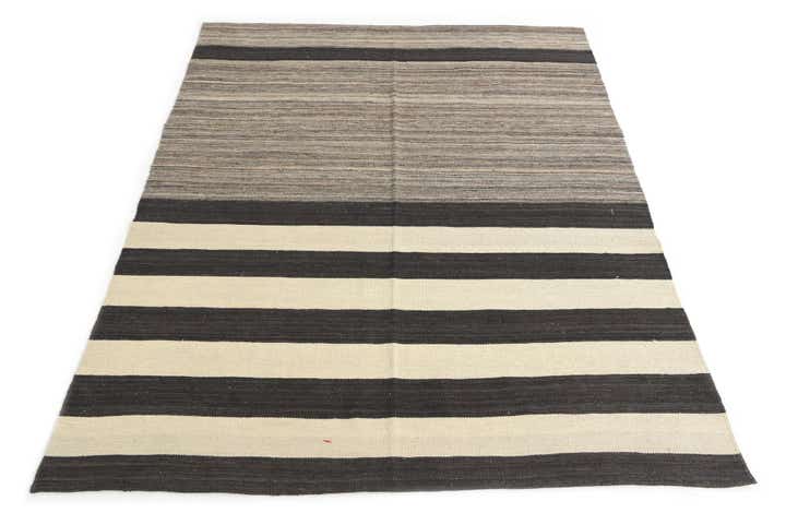 5' 1 x 6' 5 Hand Woven Kilim Modern Wool Rug