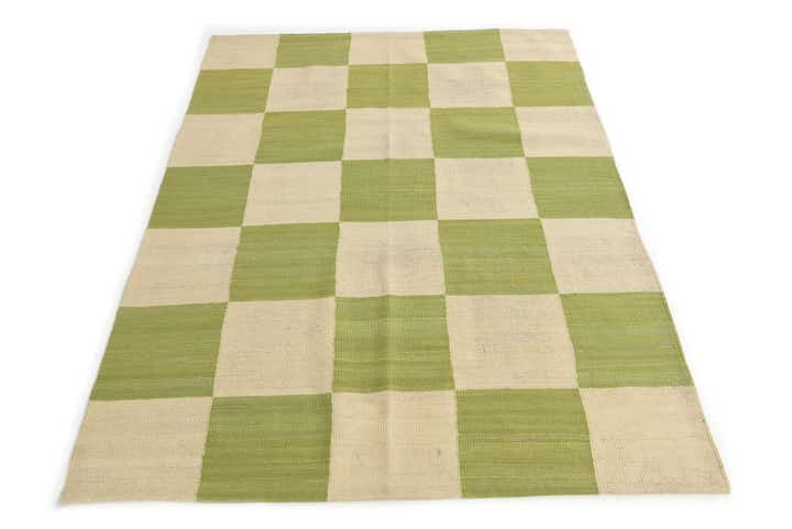 4' 3 x 5' 8 Hand Woven Kilim Modern Wool Rug