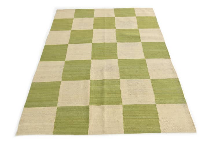 Detail image of 4' 3 x 5' 8 Hand Woven Kilim Modern Wool Rug