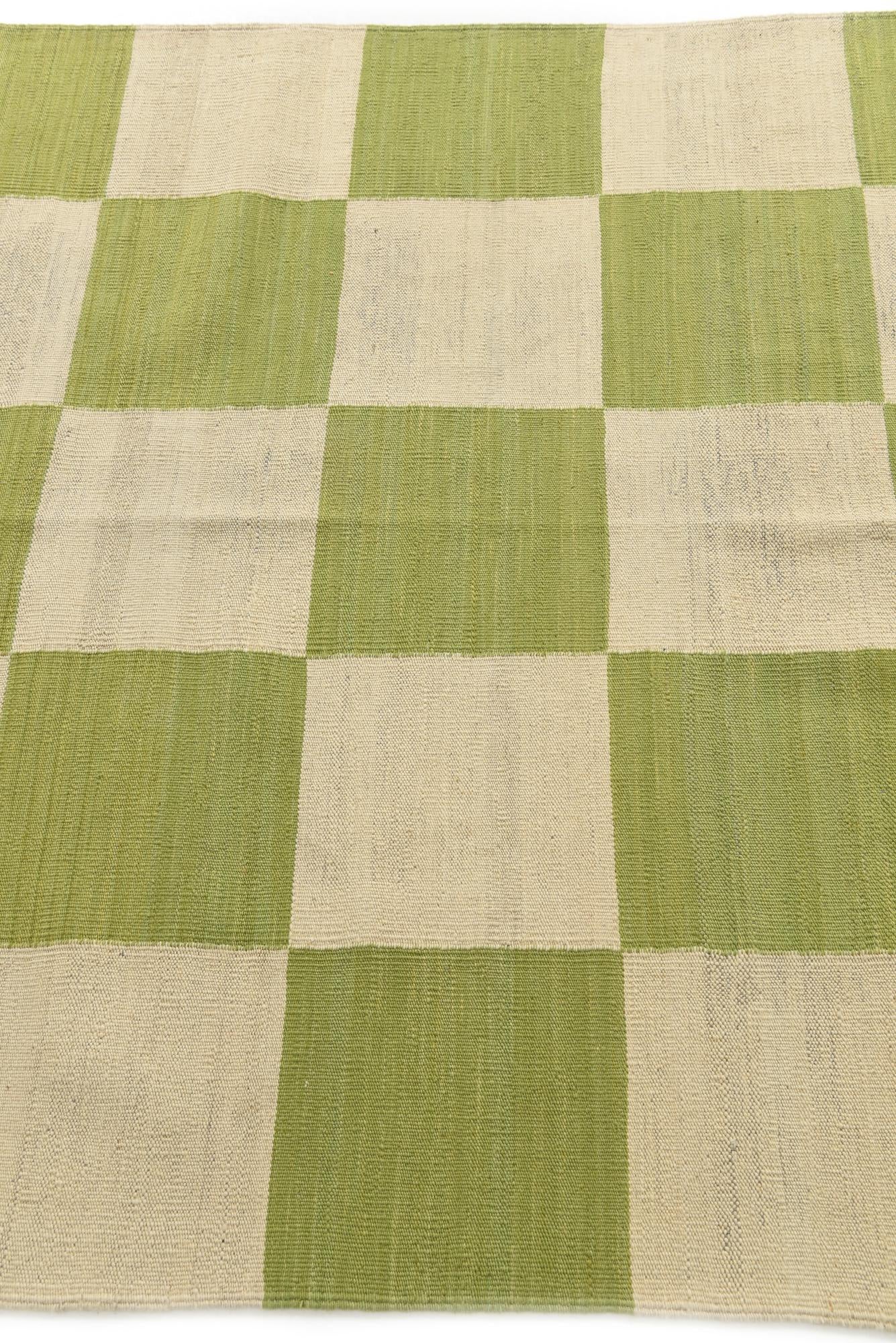 4' 3 x 5' 8 Hand Woven Kilim Modern Wool Rug