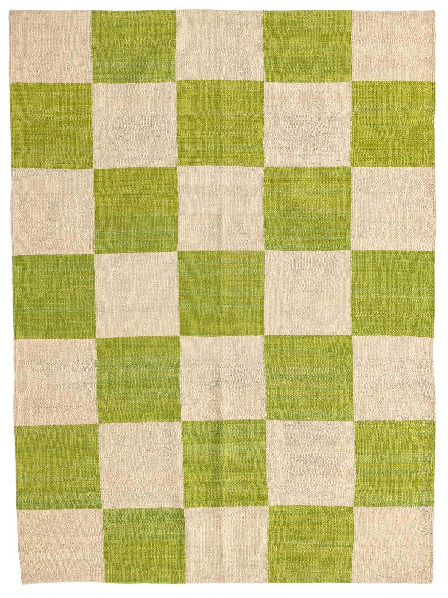 4' 3 x 5' 8 Hand Woven Kilim Modern Wool Rug