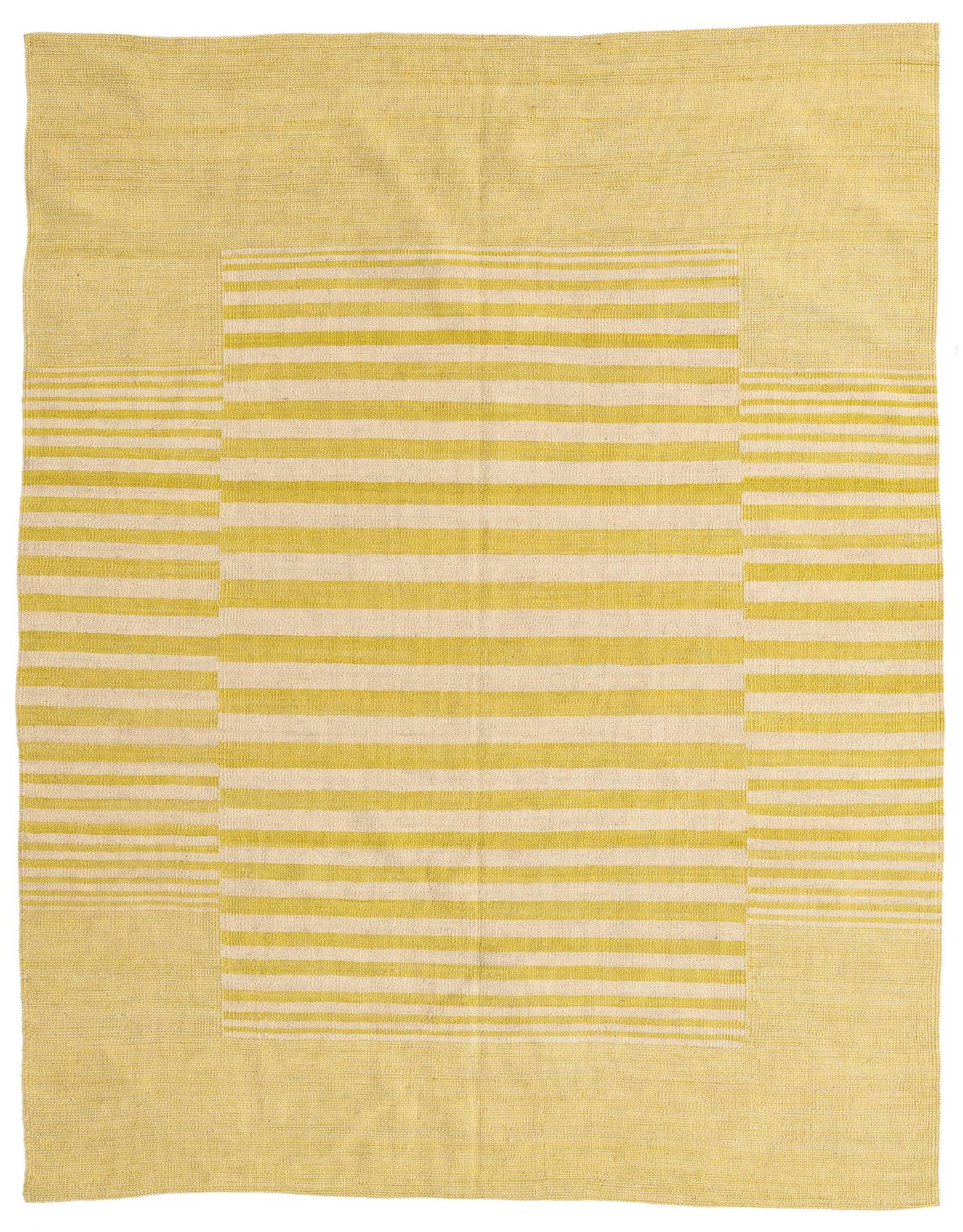 5' 1 x 6' 5 Hand Woven Kilim Modern Wool Rug