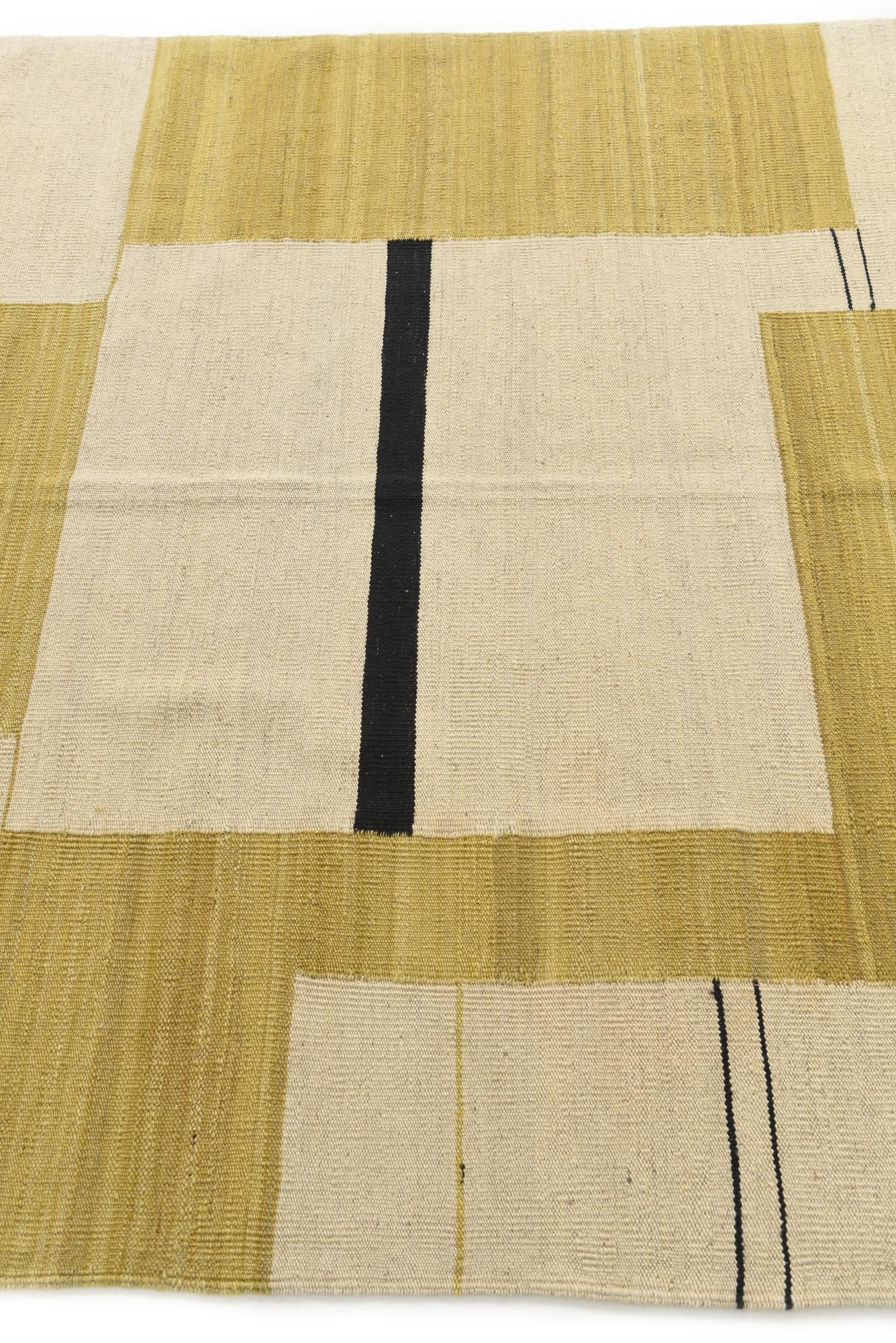 5' 3 x 6' 5 Hand Woven Kilim Modern Wool Rug