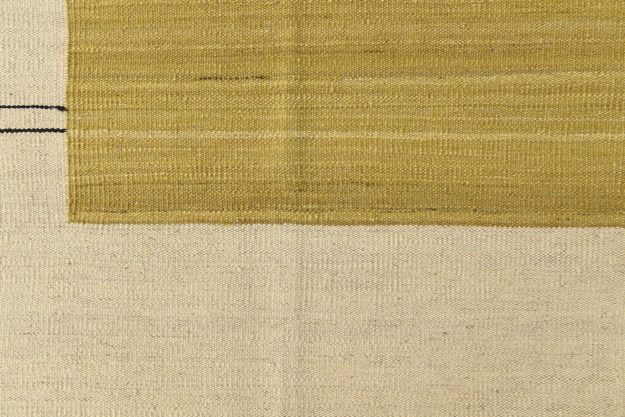 5' 3 x 6' 5 Hand Woven Kilim Modern Wool Rug