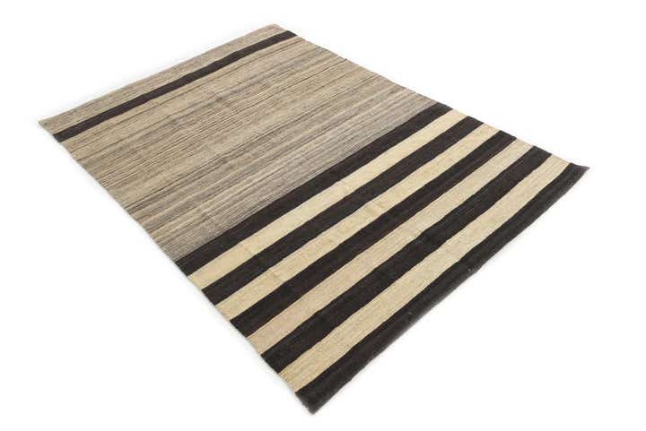 4' 1 x 5' 9 Hand Woven Kilim Modern Wool Rug