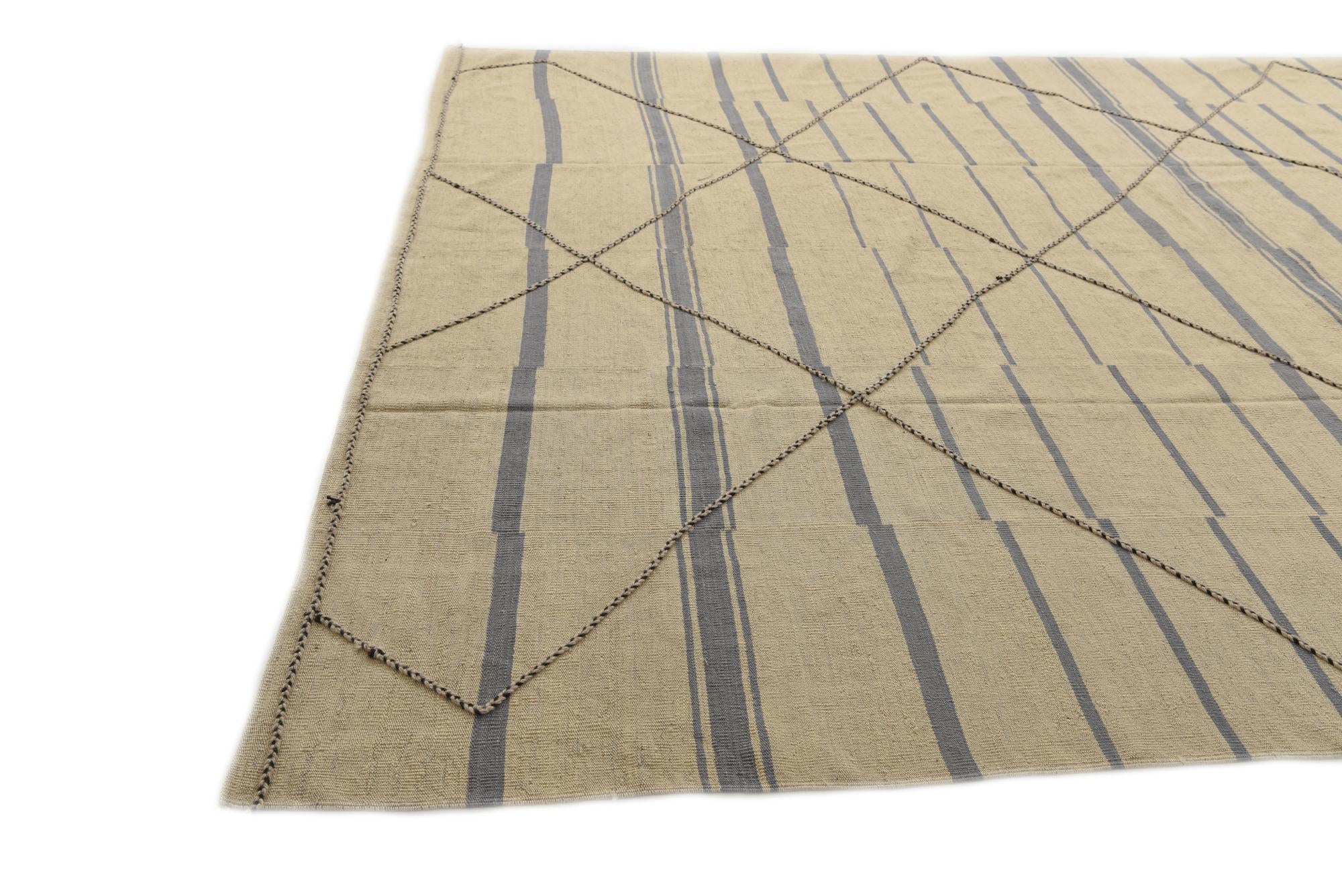 9' 7 x 12' 9 Hand Woven Kilim Modern Wool Rug