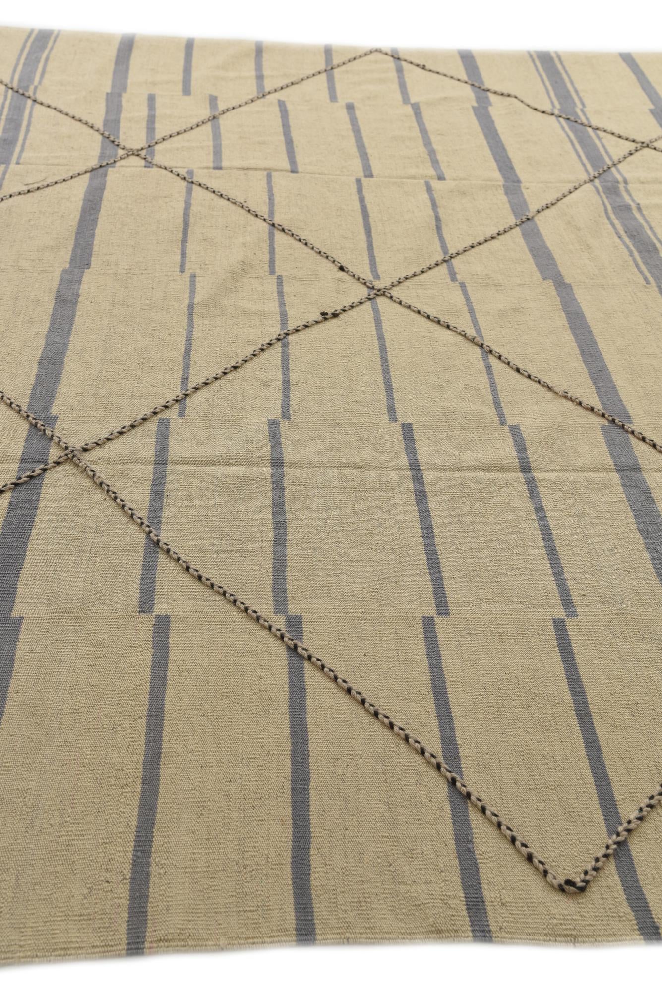 9' 7 x 12' 9 Hand Woven Kilim Modern Wool Rug