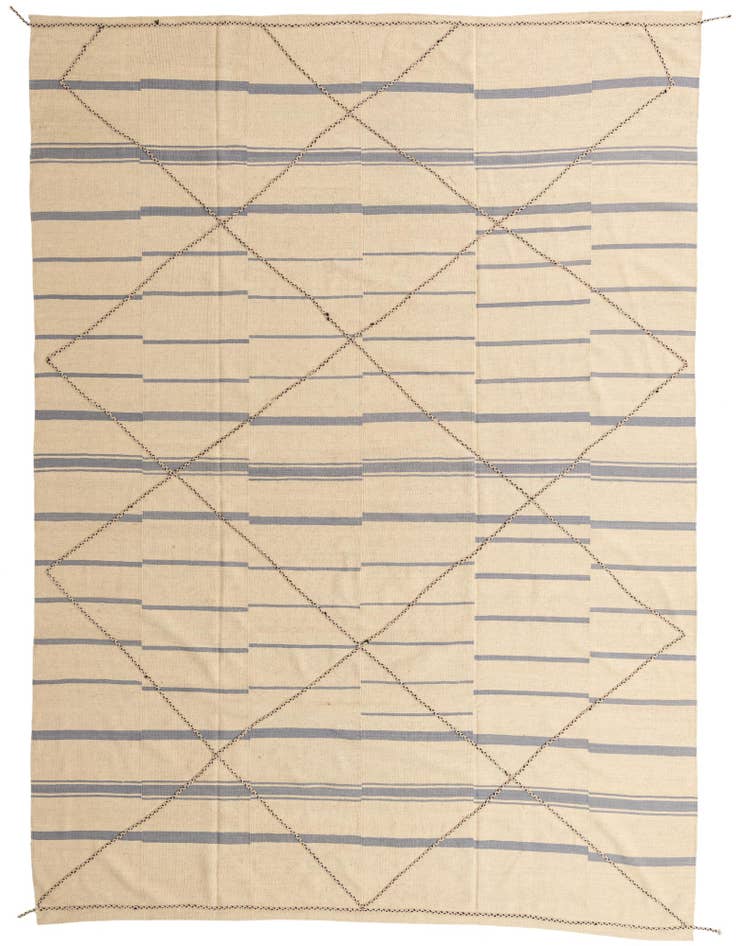Detail image of 9' 7 x 12' 9 Hand Woven Kilim Modern Wool Rug