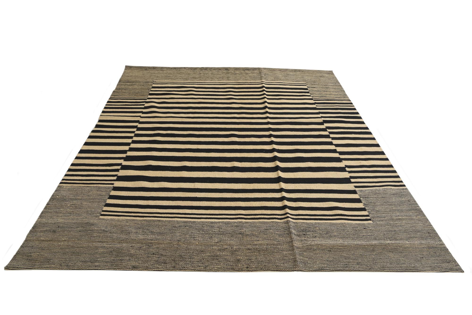 5' 8 x 7' 9 Hand Woven Kilim Modern Wool Rug