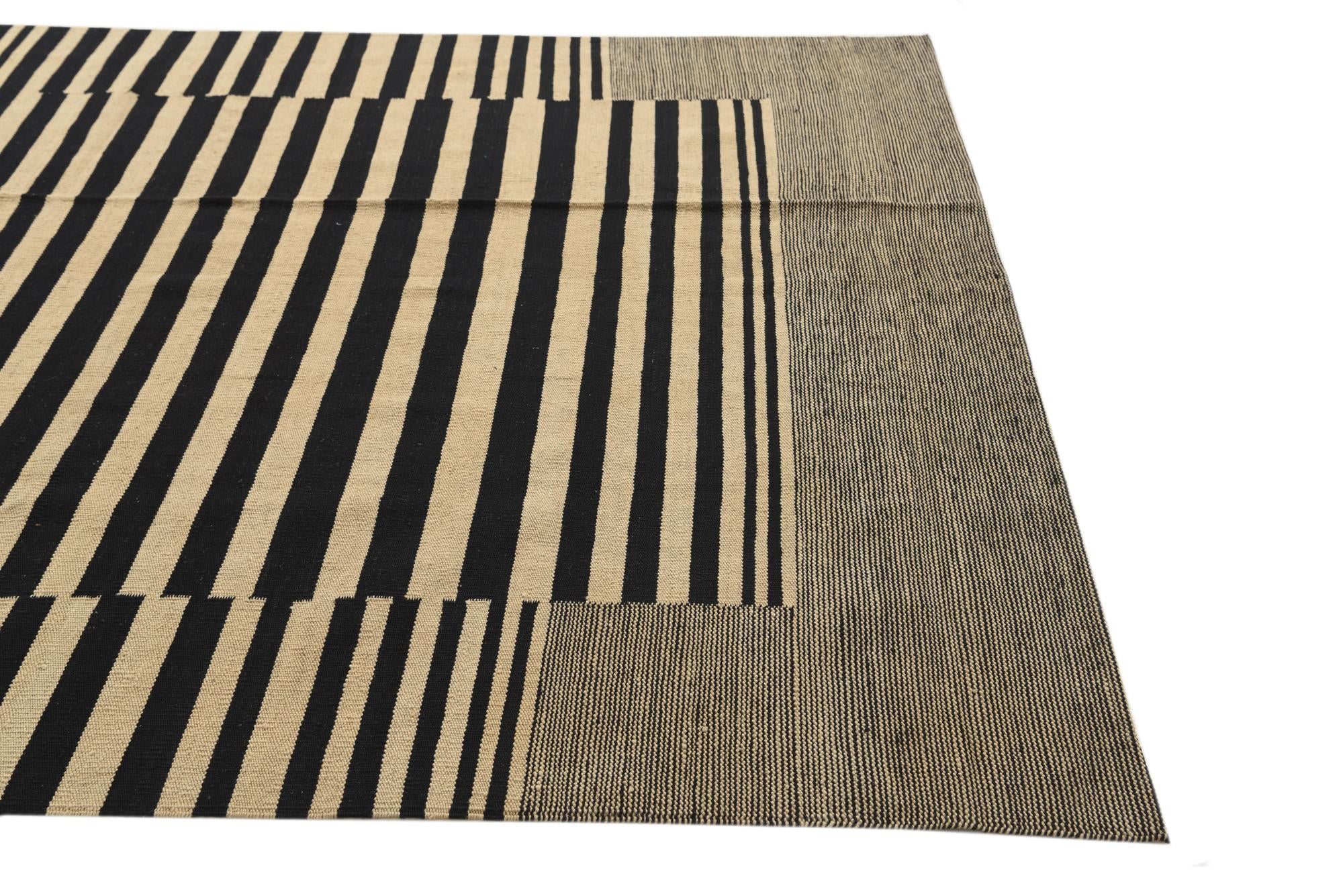 5' 8 x 7' 9 Hand Woven Kilim Modern Wool Rug