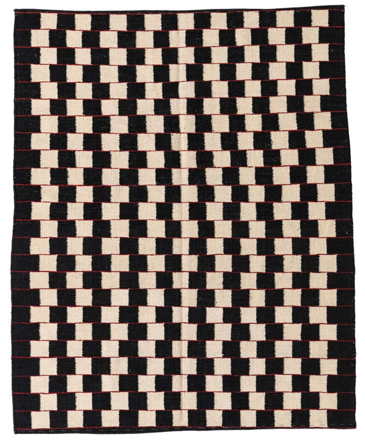 4' 7 x 5' 8 Hand Woven Kilim Modern Wool Rug