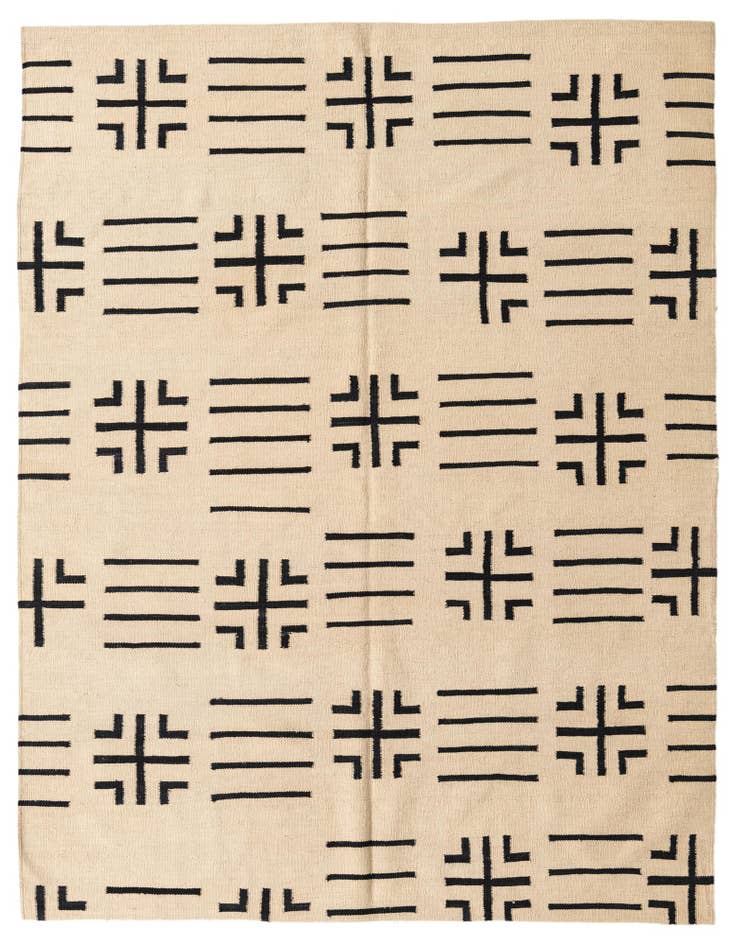 Detail image of 5' 5 x 6' 6 Hand Woven Kilim Modern Wool Rug