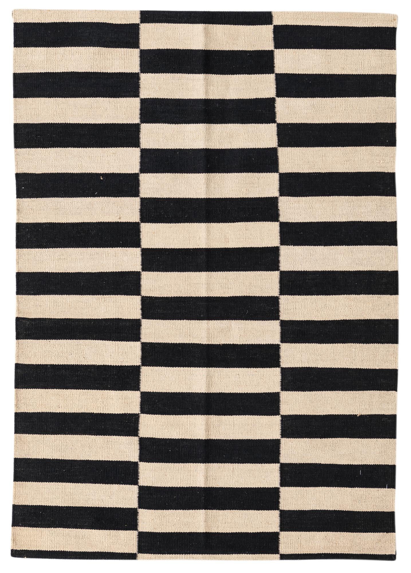 3' 4 x 4' 9 Hand Woven Kilim Modern Wool Rug