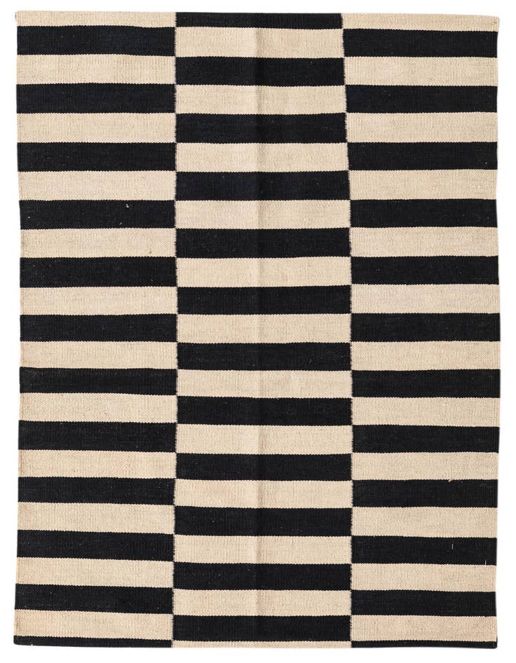 Detail image of 3' 4 x 4' 9 Hand Woven Kilim Modern Wool Rug