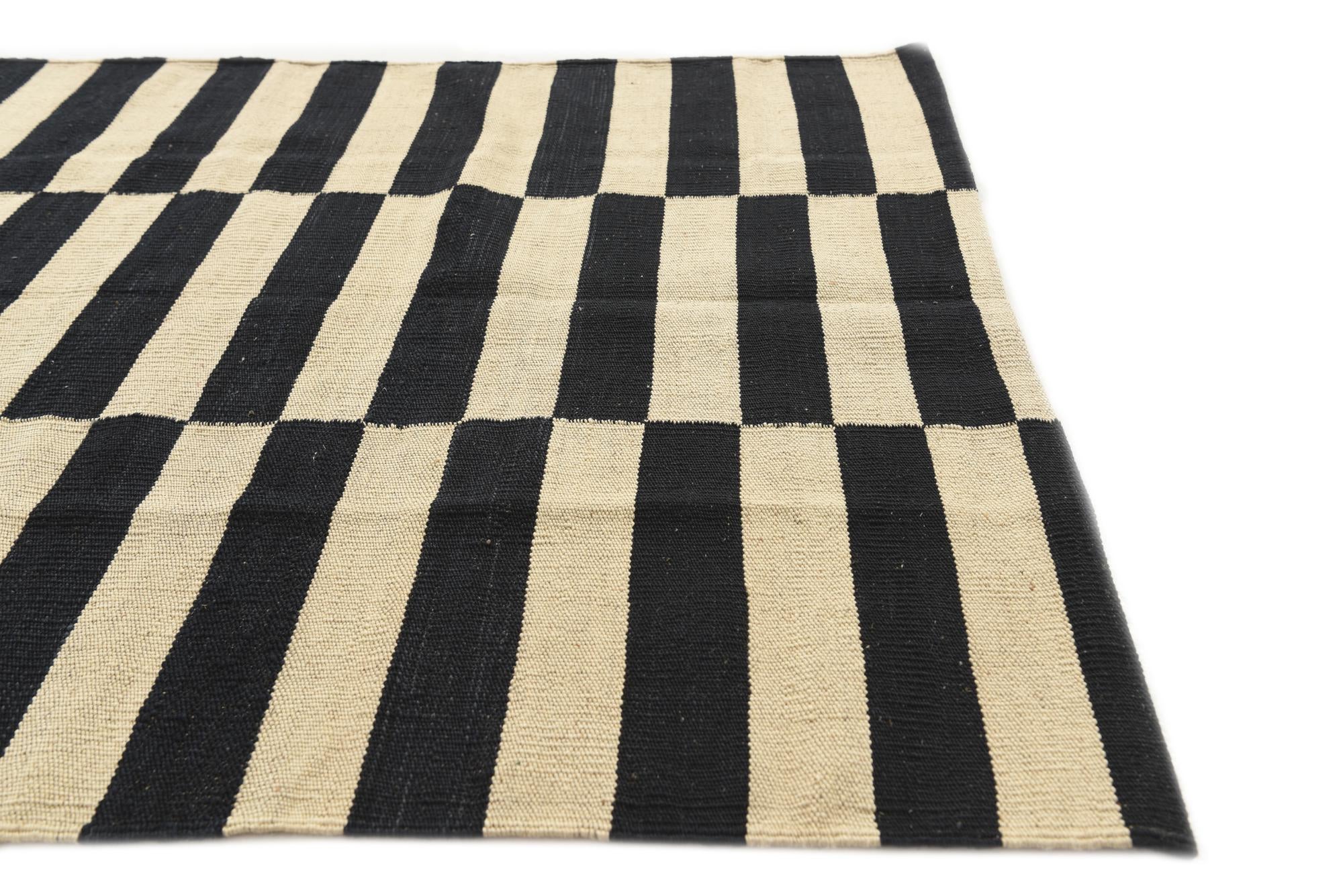 3' 5 x 4' 10 Hand Woven Kilim Modern Wool Rug