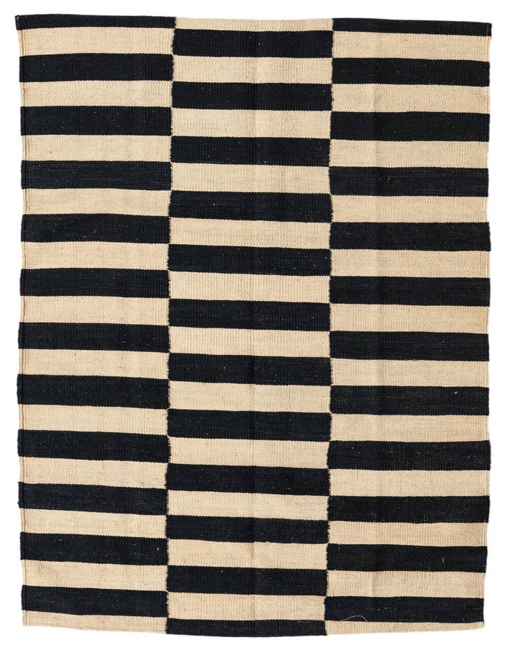 Detail image of 3' 5 x 4' 10 Hand Woven Kilim Modern Wool Rug