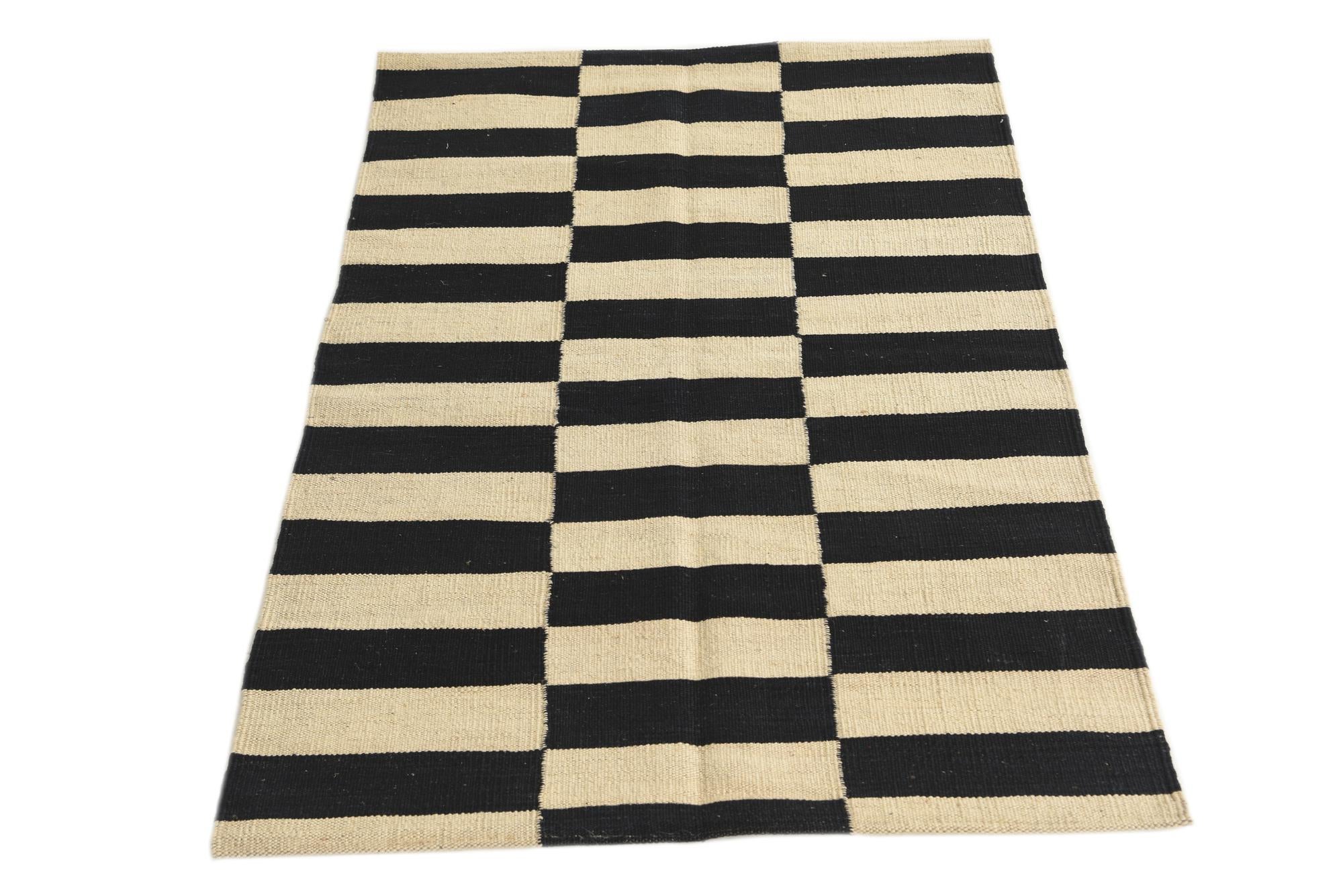 2' 7 x 3' 9 Hand Woven Kilim Modern Wool Rug