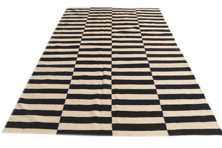 6' 7 x 9' 8 Hand Woven Kilim Modern Wool Rug