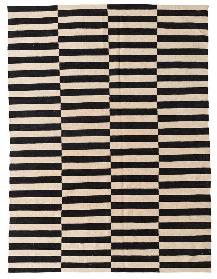 Detail image of 6' 7 x 9' 8 Hand Woven Kilim Modern Wool Rug