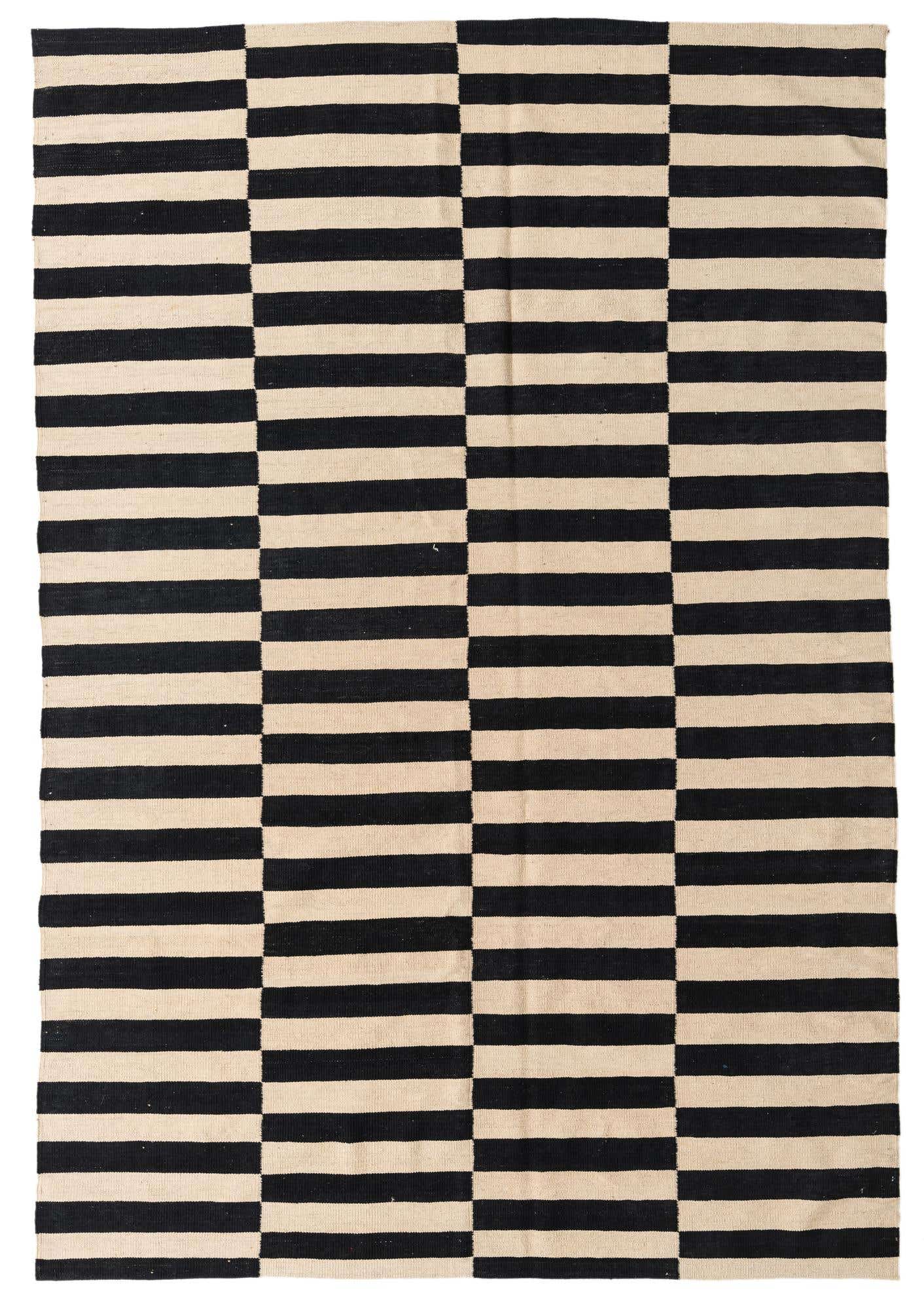 6' 7 x 9' 8 Hand Woven Kilim Modern Wool Rug
