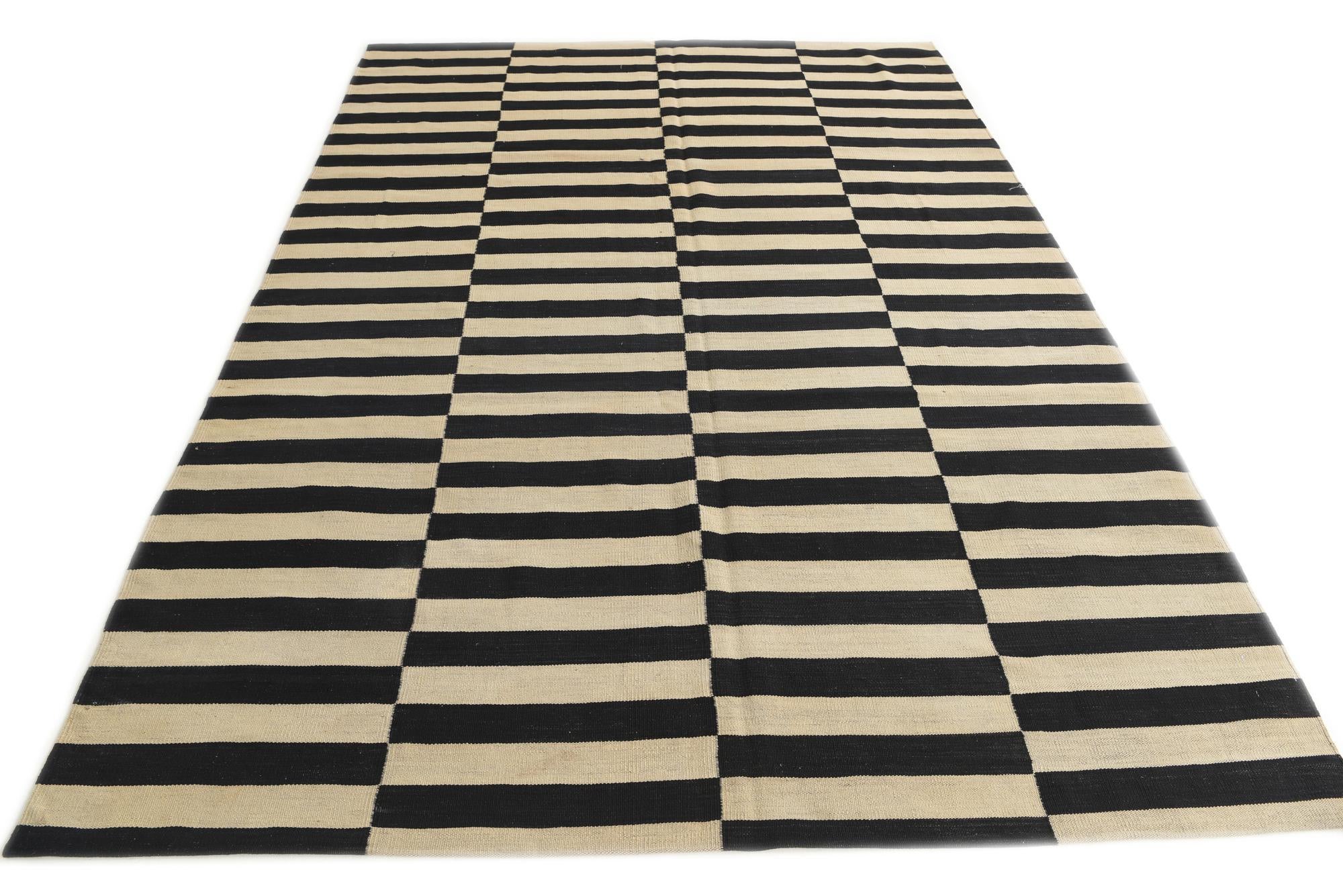 7' x 9' 10 Hand Woven Kilim Modern Wool Rug