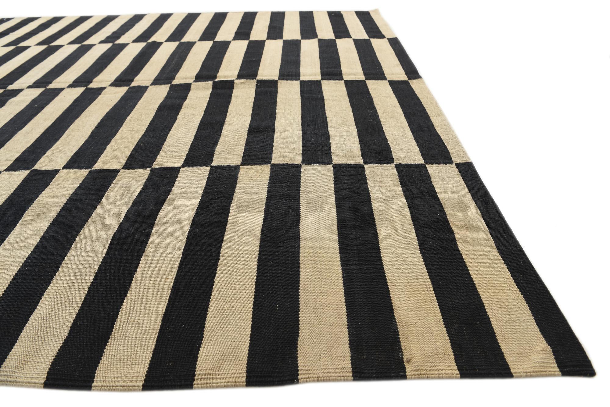 7' x 9' 10 Hand Woven Kilim Modern Wool Rug