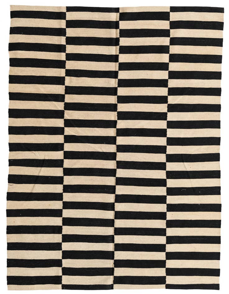 Detail image of 5' 4 x 7' 8 Hand Woven Kilim Modern Wool Rug