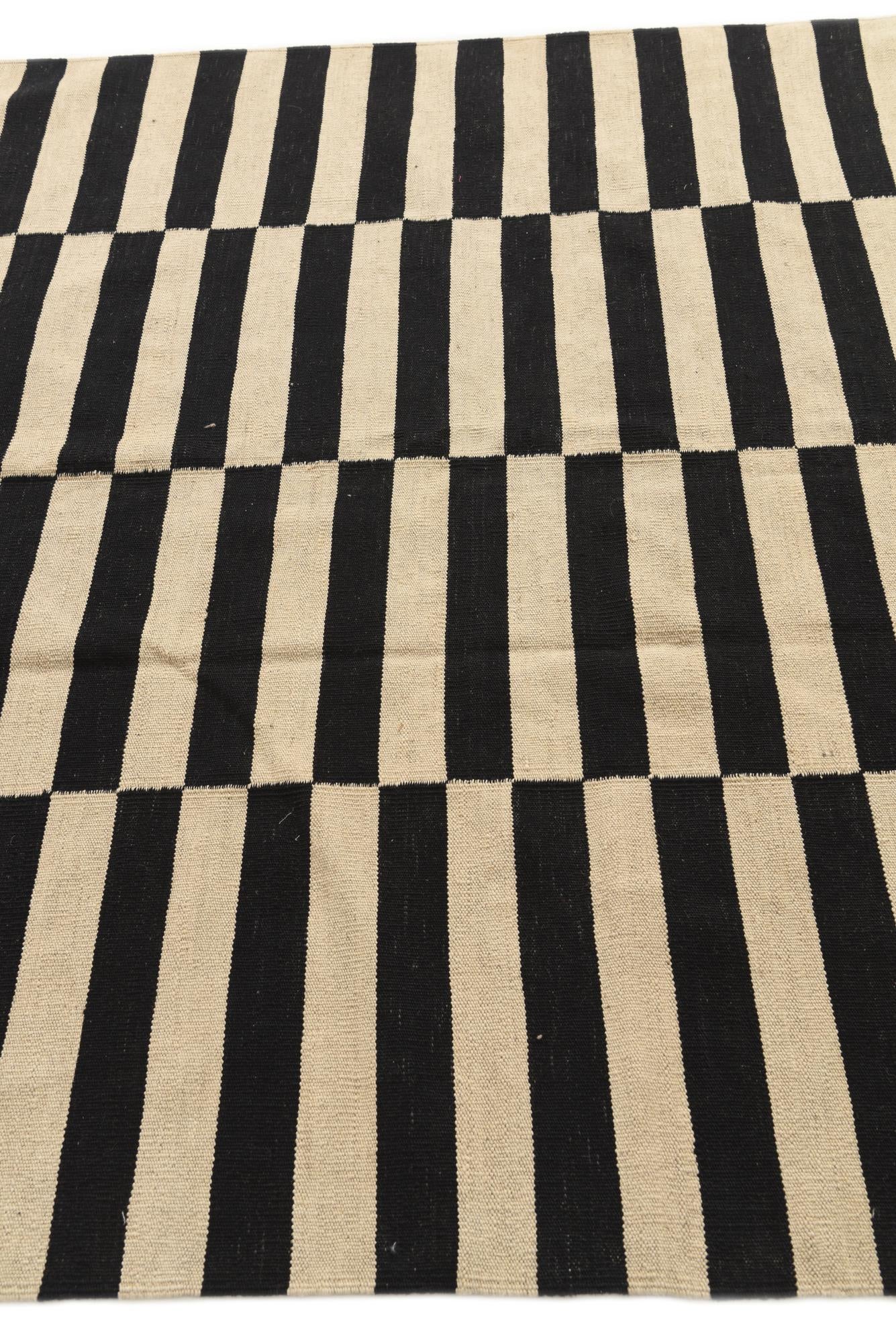 5' 8 x 8' Hand Woven Kilim Modern Wool Rug