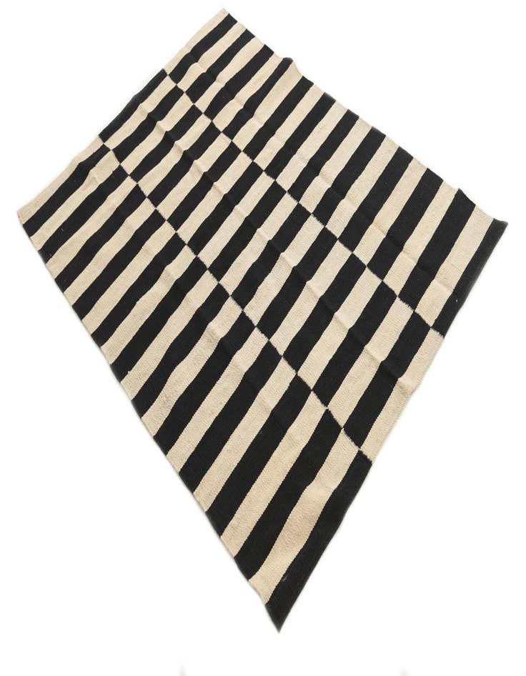 Detail image of 3' 7 x 4' 8  Hand Woven Kilim Modern Wool Rug