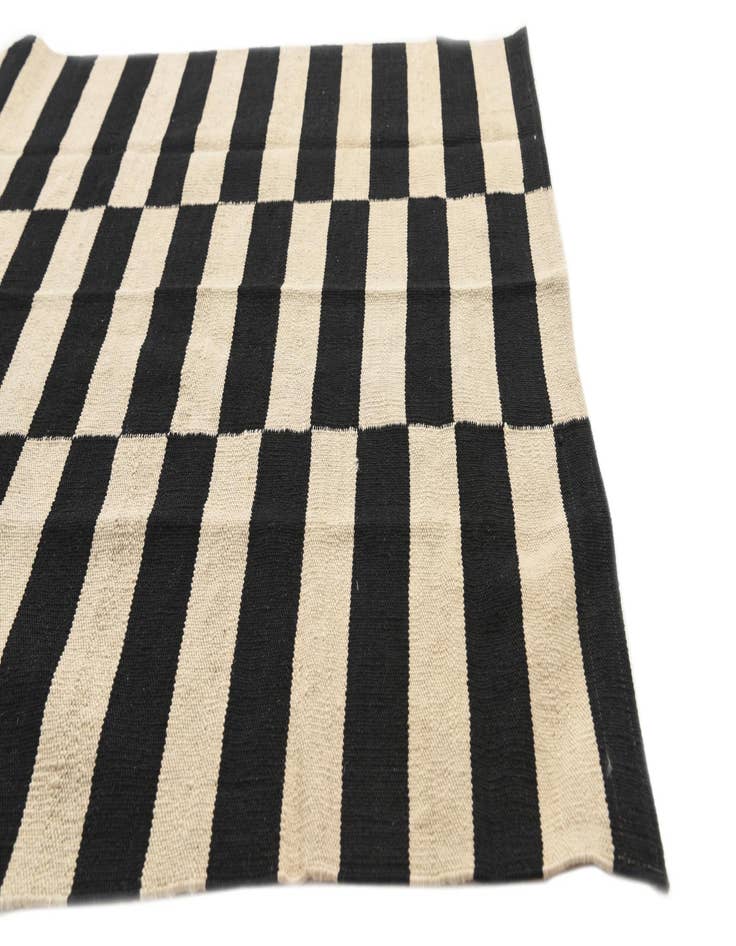 Detail image of 3' 7 x 4' 8  Hand Woven Kilim Modern Wool Rug