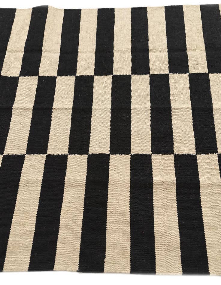 Detail image of 3' 7 x 4' 8  Hand Woven Kilim Modern Wool Rug