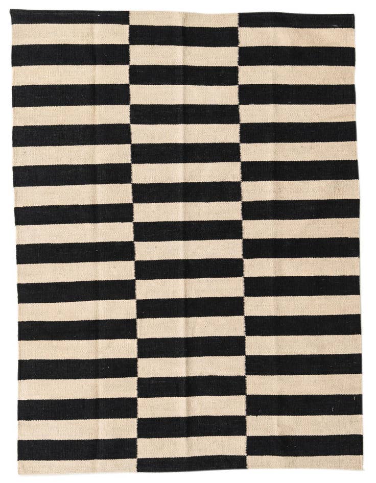 Detail image of 3' 7 x 4' 8 Hand Woven Kilim Modern Wool Rug