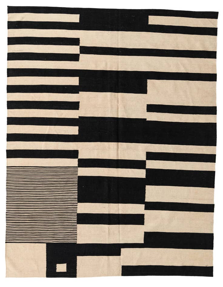 Detail image of 6' 10 x 9' 8 Hand Woven Kilim Modern Wool Rug