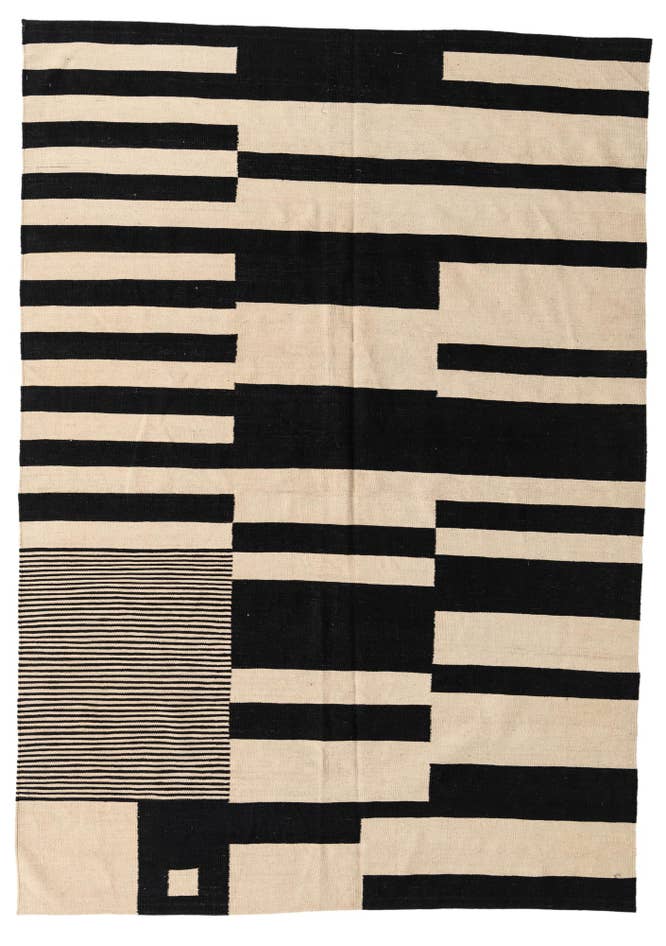Detail image of 6' 10 x 9' 8 Hand Woven Kilim Modern Wool Rug