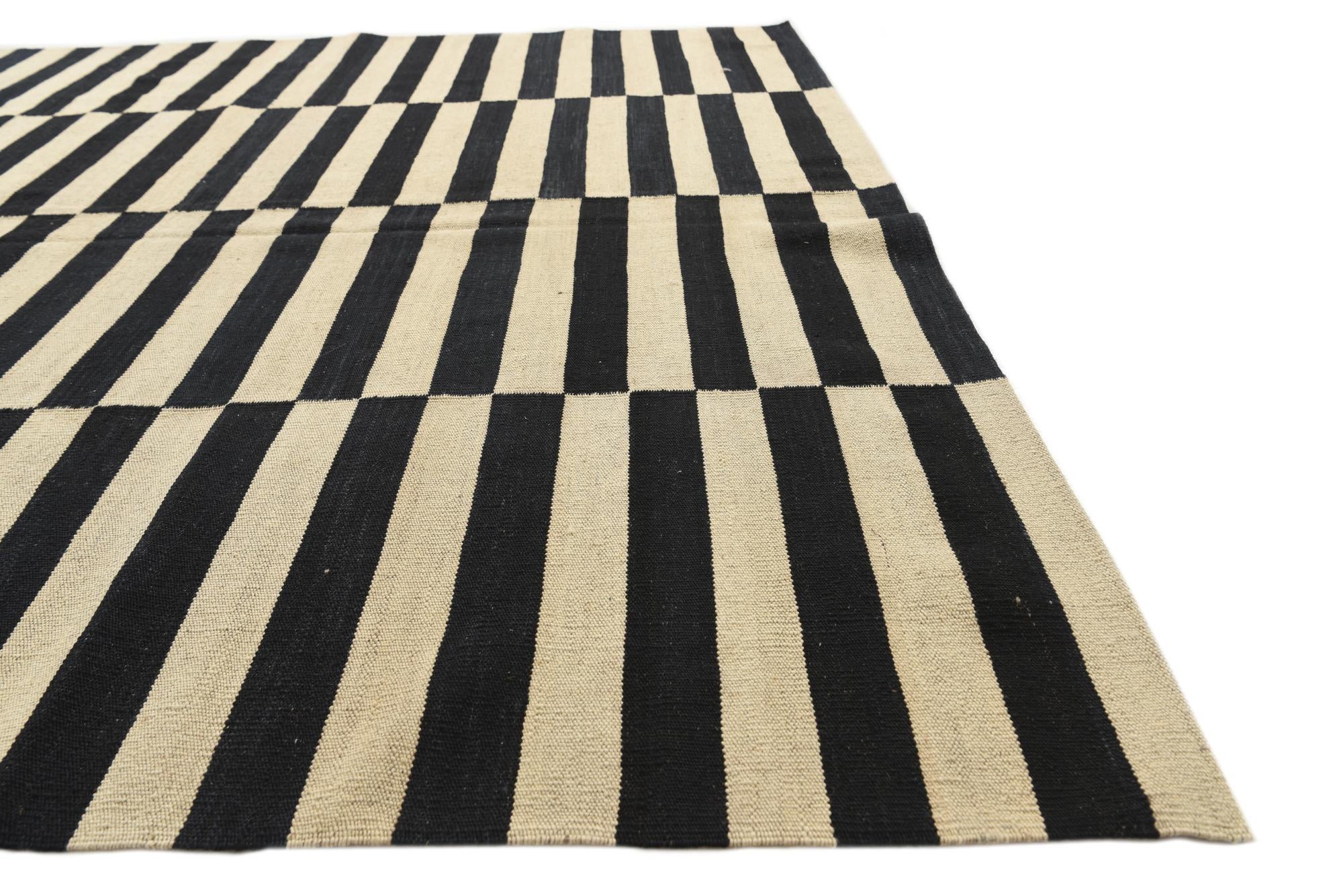 6' 10 x 9' 9 Hand Woven Kilim Modern Wool Rug