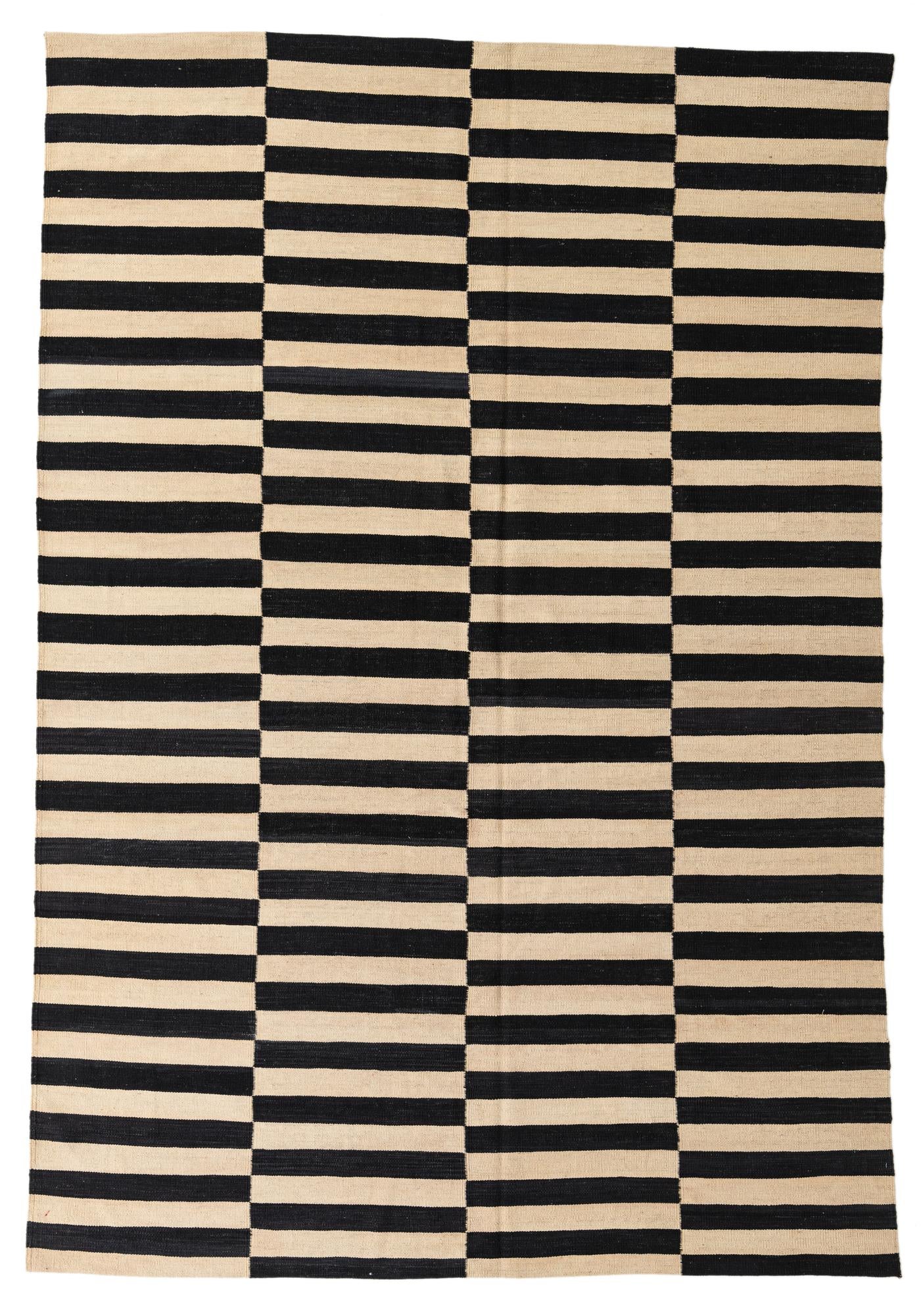 6' 9 x 9' 8 Hand Woven Kilim Modern Wool Rug
