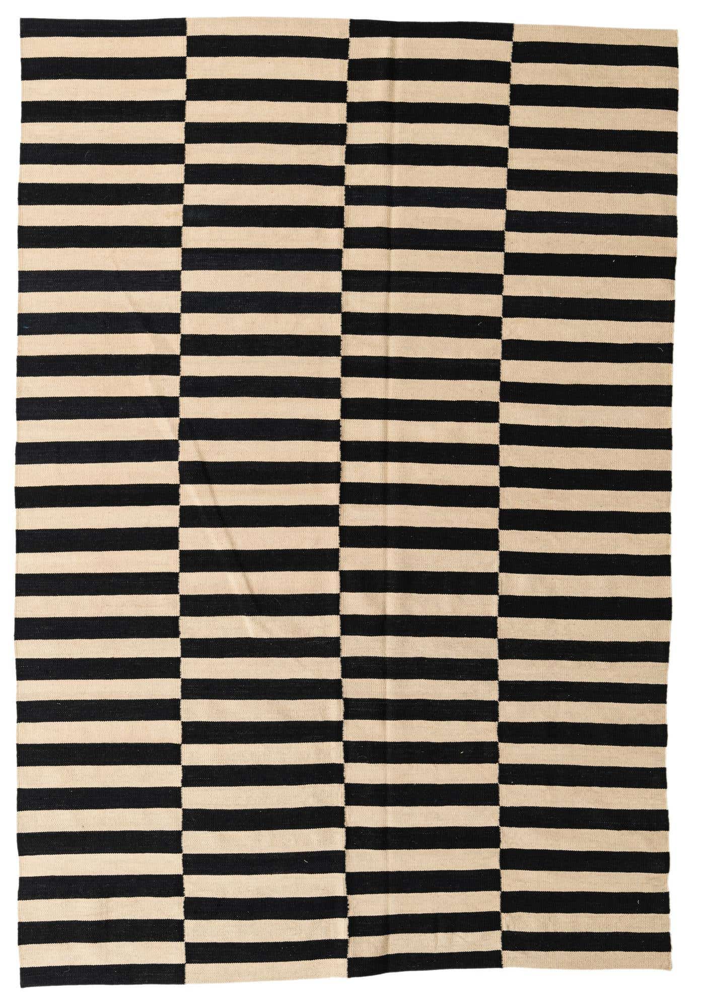 6' 6 x 9' 7 Hand Woven Kilim Modern Wool Rug